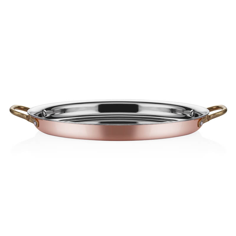ABM Copper Oval Shallow Pan 25*17 cm