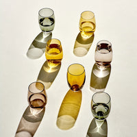 Nude Colored O Red Water and Soft Drink Glass Set