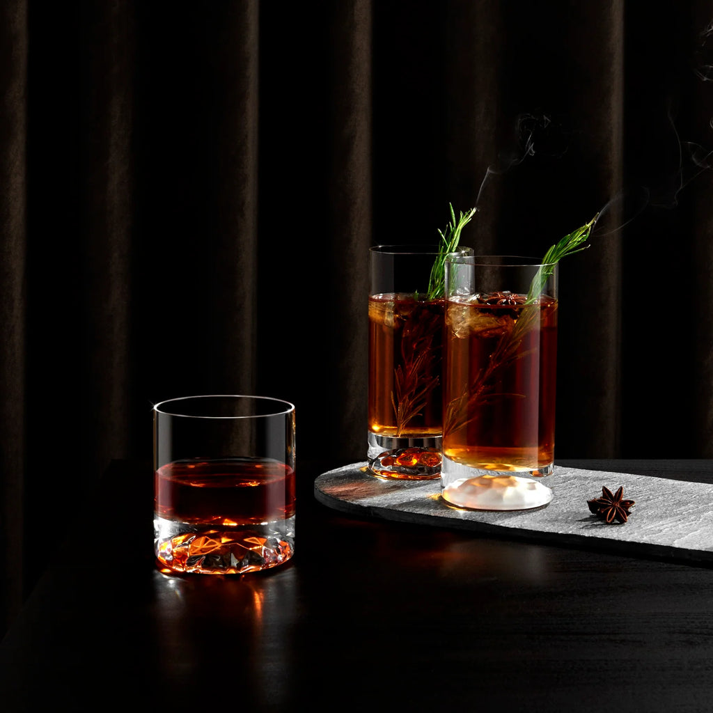 Pasabahce Nude Club Set of 4 Whisky Glasses with Ripple Effect