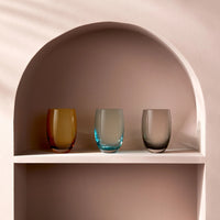 Nude Colored O Red Water and Soft Drink Glass Set