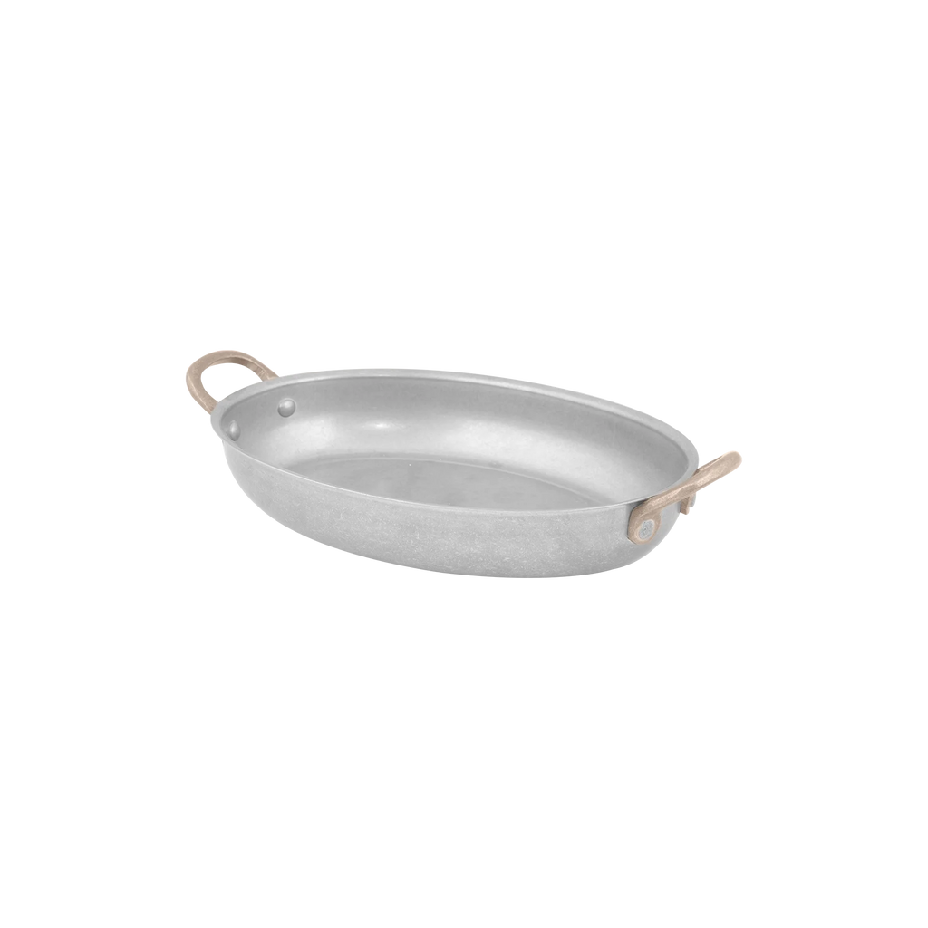Bonna Antique Oval Fry Pan with 2 Side Brass Handles -33.5 x 23 cm