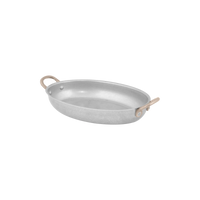 Bonna Antique Oval Fry Pan with 2 Side Brass Handles -33.5 x 23 cm