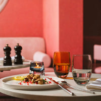 Nude Colored O Red Water and Soft Drink Glass Set